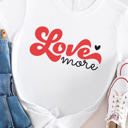 Medium White Love More Graphic Tee