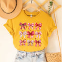 Large Yellow Valentine Patterned Bows Graphic Tee