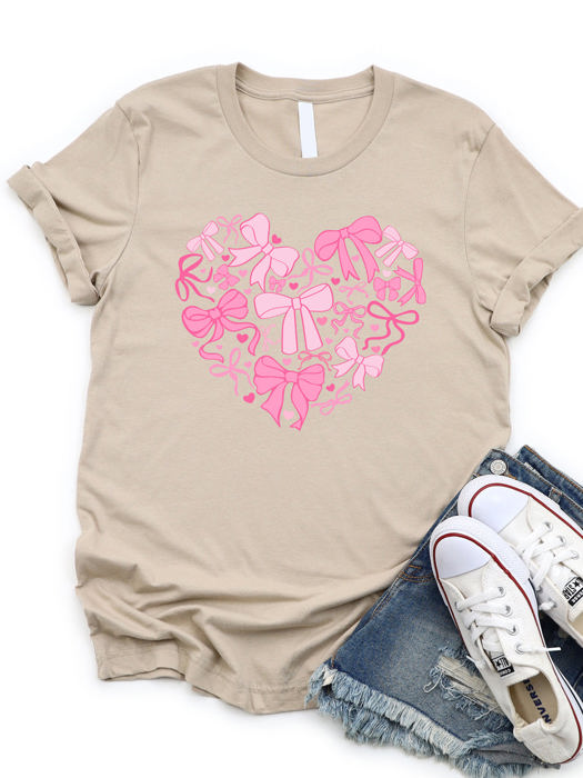 Coquette Bow Heart Graphic Tee