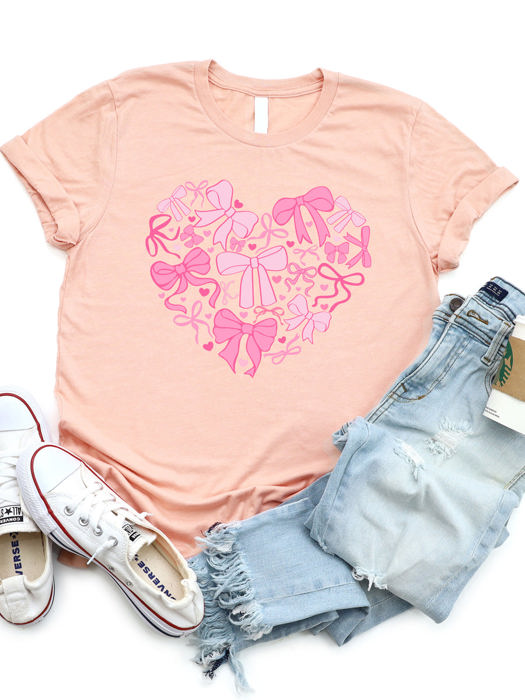 Coquette Bow Heart Graphic Tee