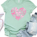 Large Slate Coquette Bow Heart Graphic Tee