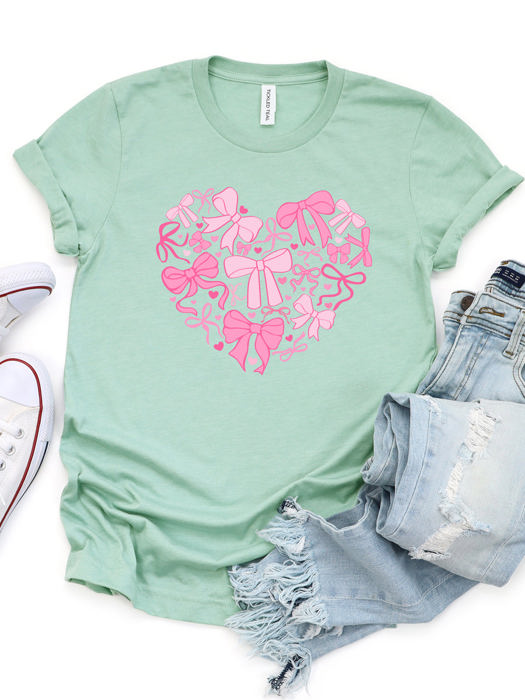 Coquette Bow Heart Graphic Tee