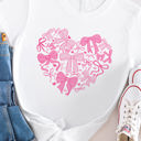 Large White Coquette Bow Heart Graphic Tee