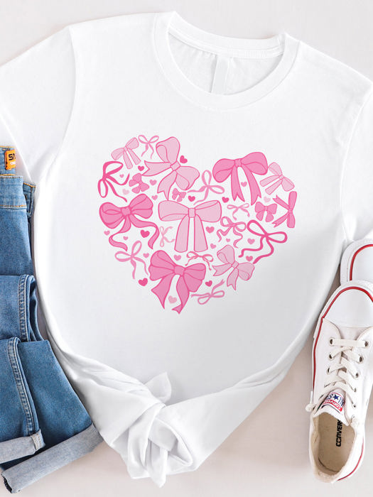 Coquette Bow Heart Graphic Tee