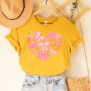 Medium Yellow Coquette Bow Heart Graphic Tee