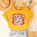 Large Yellow Happy V-day Beaded Bracelets Graphic Tee