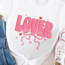 Large White Lover Bow Graphic Tee