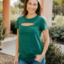 Medium Green Keyhole Cutout Top