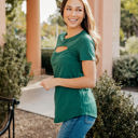 Medium Green Keyhole Cutout Top