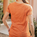 Large Orange Keyhole Cutout Top