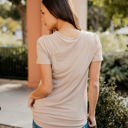 Large Tan Keyhole Cutout Top