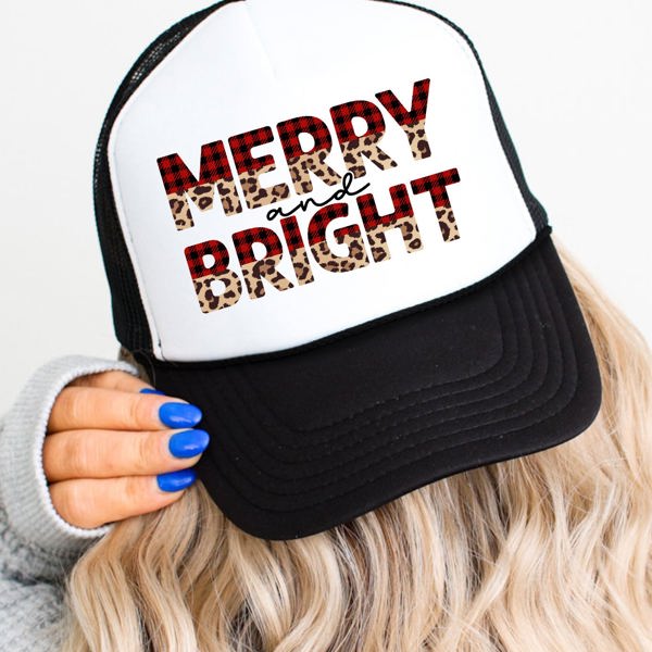 Merry and Bright (Cheetah & Plaid) Trucker Hat