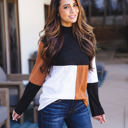  Tri-color Mockneck Emrie Top