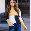  Tri-color Mockneck Emrie Top