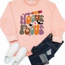 Large Peach Hocus Focus Teacher Graphic Sweatshirt