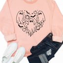 Medium Peach Ghost Heart Graphic Sweatshirt