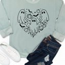 Medium Sage Ghost Heart Graphic Sweatshirt