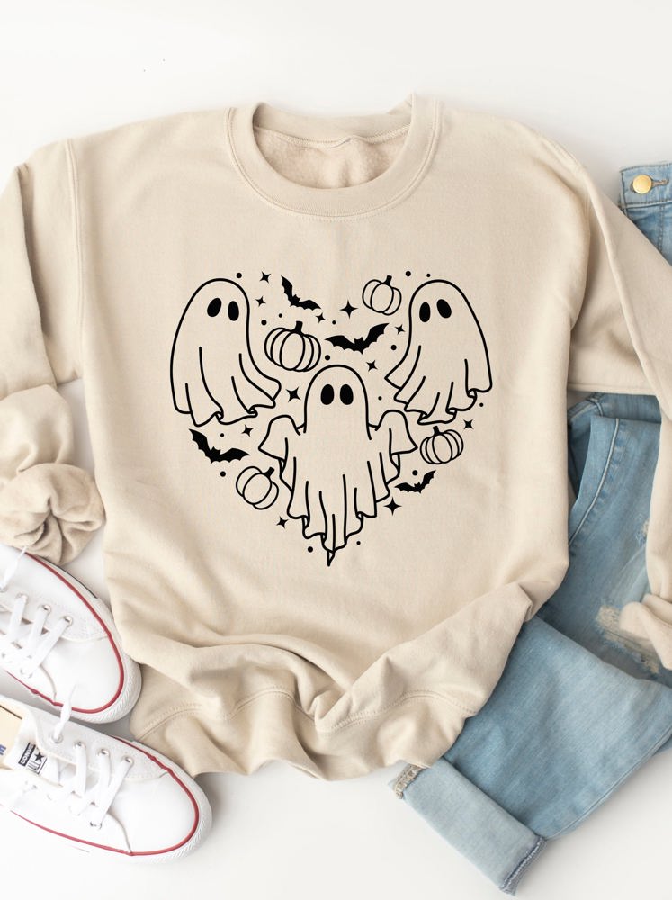 Ghost Heart Graphic Sweatshirt