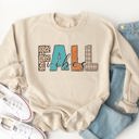 Medium Tan Fall Vibes Graphic Sweatshirt