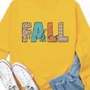 Large Yellow Fall Vibes Graphic Sweatshirt