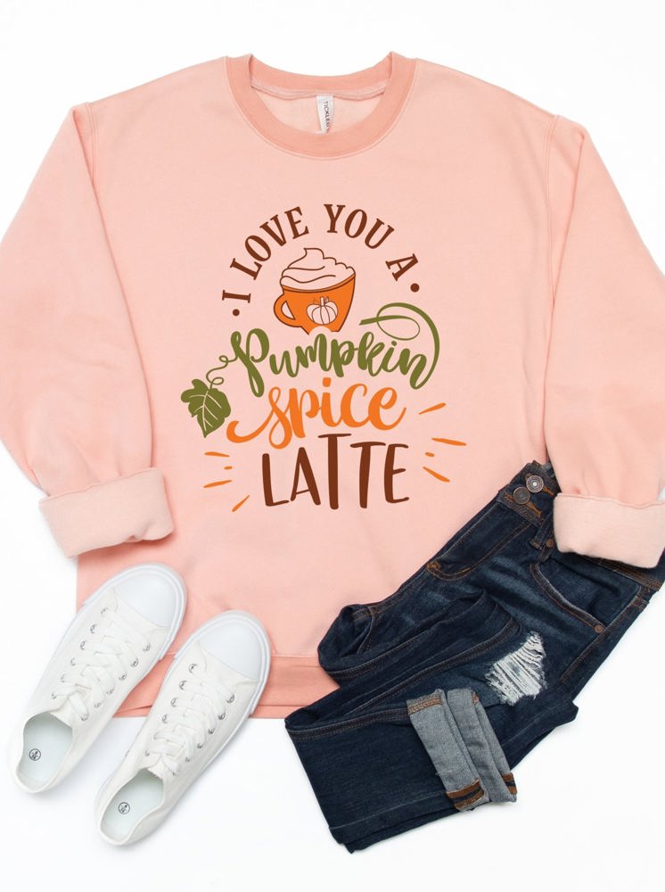 I Love You a Pumpkin Spice Latte Graphic Sweatshirt