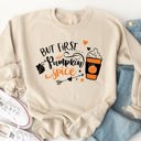 XL Tan But First... Pumpkin Spice Latte Graphic Sweatshirt