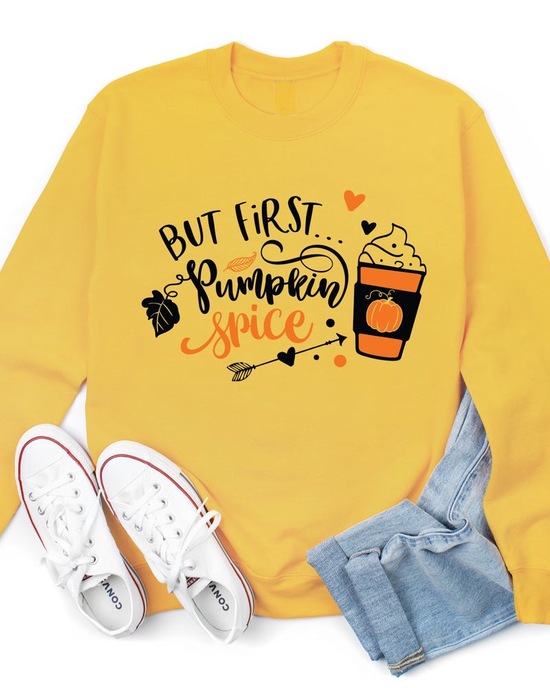 But First... Pumpkin Spice Latte Graphic Sweatshirt