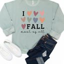 Large Sage I Love Fall Most Of All Hearts Graphic Sweatshirt