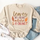 Large Tan Leaves Are Falling, Autumn Is Calling Graphic Sweatshirt