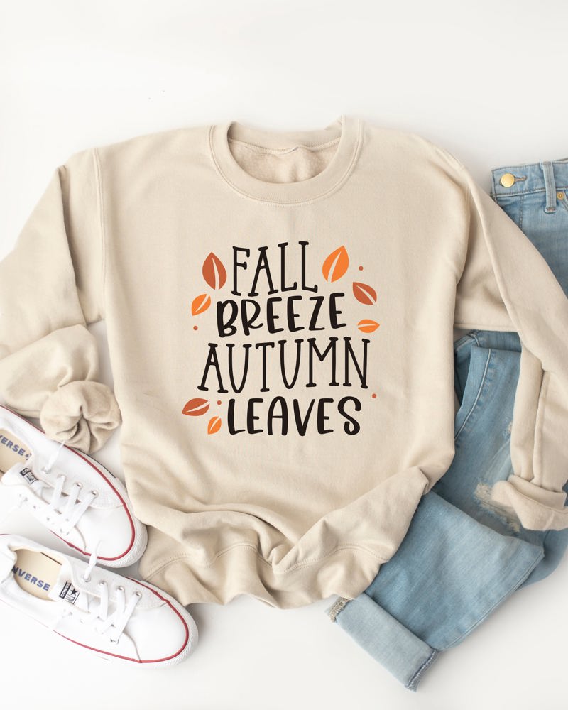 Fall Breeze Autumn Leaves Graphic Sweatshirt