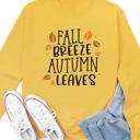 Large Yellow Fall Breeze Autumn Leaves Graphic Sweatshirt