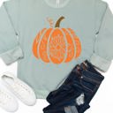 Large Sage Floral Pumpkin Graphic Sweatshirt