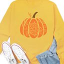 Large Yellow Floral Pumpkin Graphic Sweatshirt