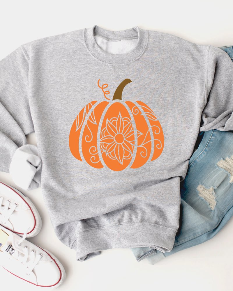 Floral Pumpkin Graphic Sweatshirt