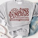 Large Gray Fresh Pumpkins Graphic Sweatshirt