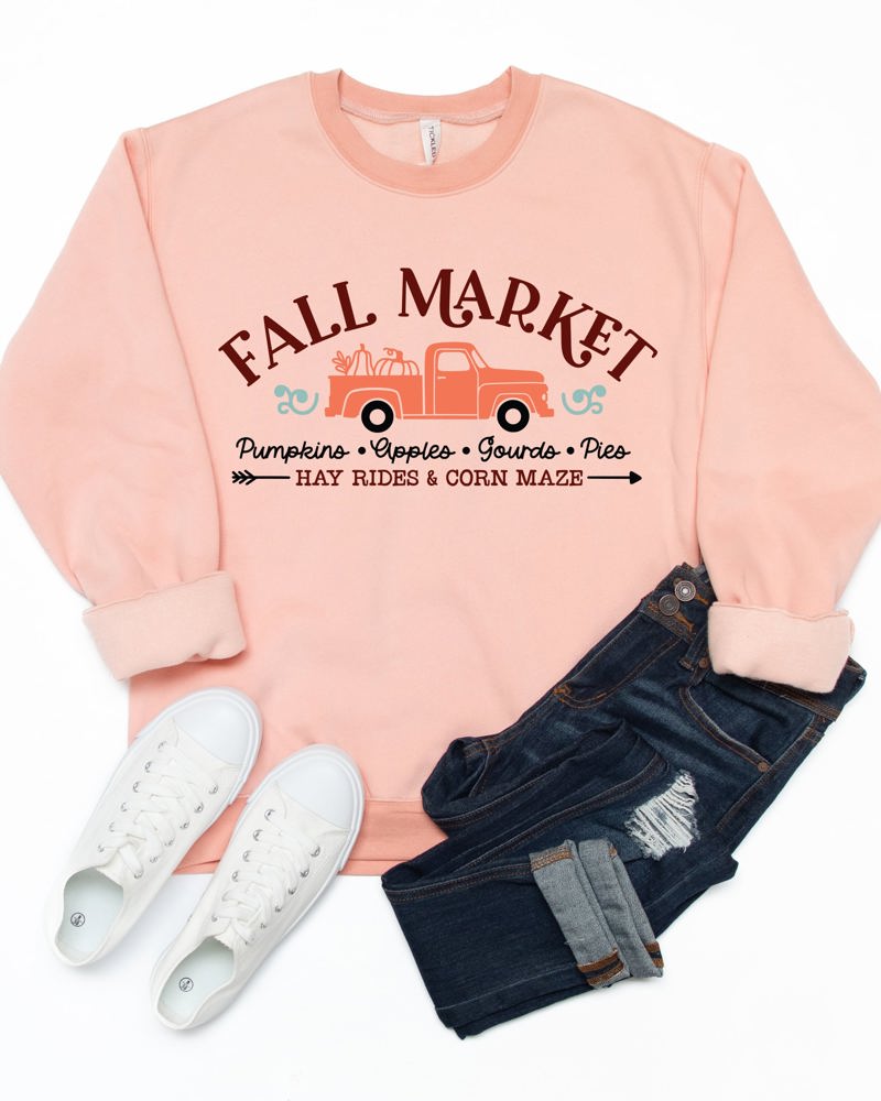 Fall Market Truck Graphic Sweatshirt