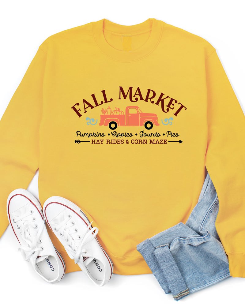 Fall Market Truck Graphic Sweatshirt