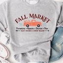 Large Gray Fall Market Truck Graphic Sweatshirt