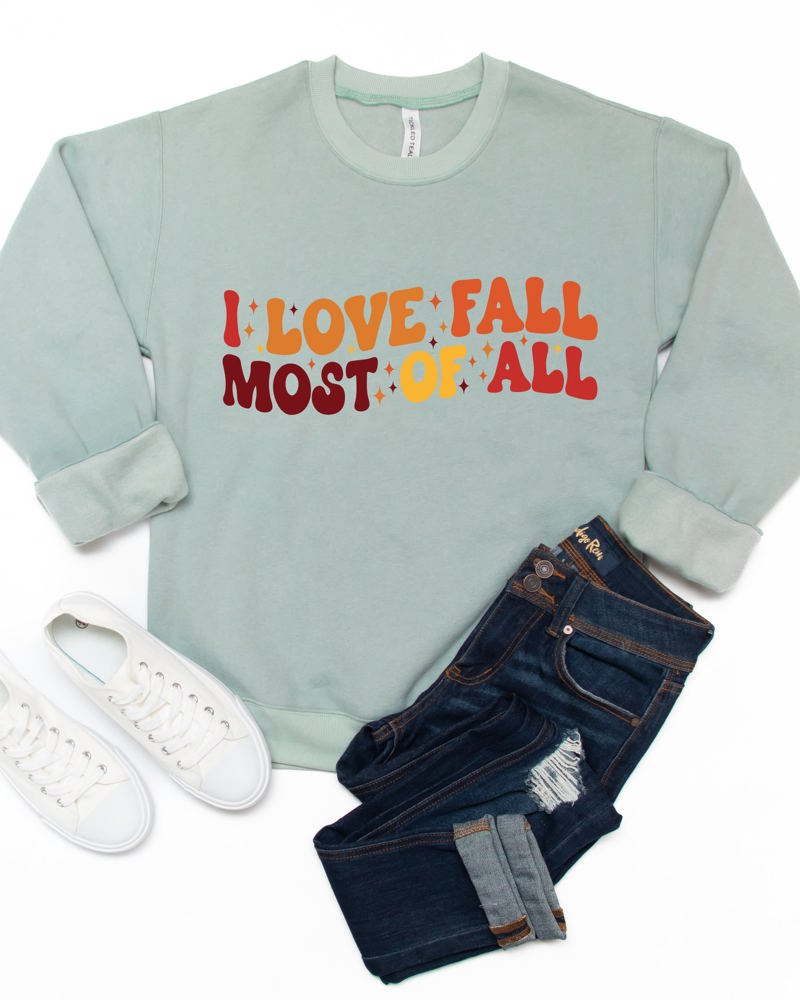 I Love Fall Most Of All Graphic Sweatshirt