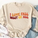 Medium Tan I Love Fall Most Of All Graphic Sweatshirt