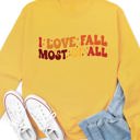 Large Yellow I Love Fall Most Of All Graphic Sweatshirt