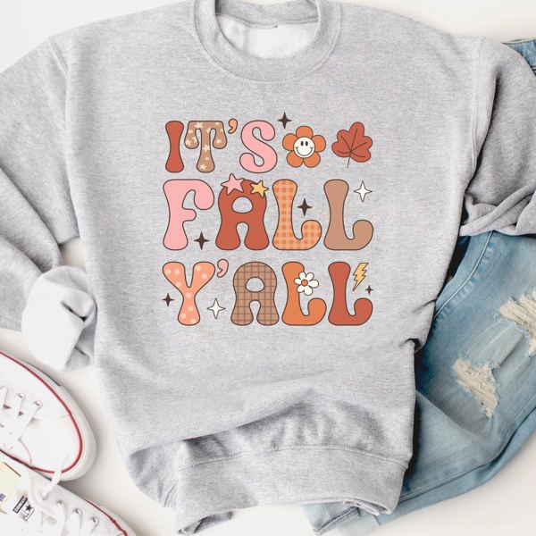 It's Fall Y'all Retro Graphic Sweatshirt