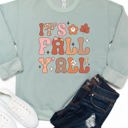 Large Sage It's Fall Y'all Retro Graphic Sweatshirt