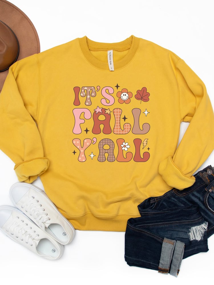 It's Fall Y'all Retro Graphic Sweatshirt