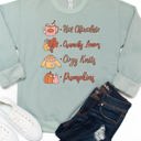 Large Sage Fall things Icons Graphic Sweatshirt