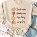 Large Tan Fall things Icons Graphic Sweatshirt