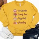 Large Yellow Fall things Icons Graphic Sweatshirt