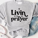 Large Gray Livin On A Prayer Graphic Sweatshirt