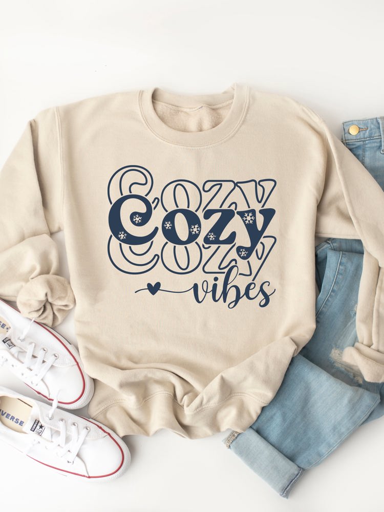 Cozy Cozy Cozy Vibes - Graphic Sweatshirt