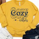 Large Yellow Cozy Cozy Cozy Vibes - Graphic Sweatshirt